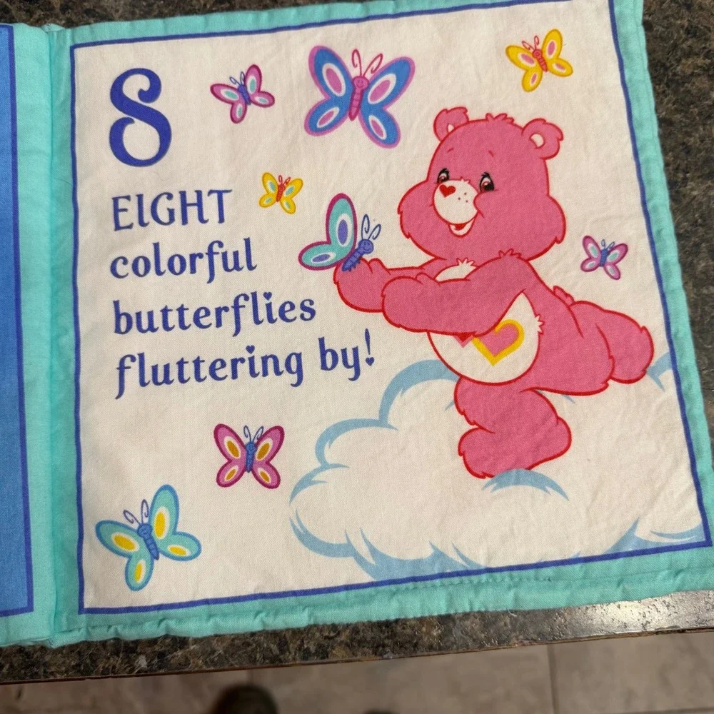 Vintage Care Bears Counting Soft Cloth Book Fabric Toddler Toy Learning 1-10